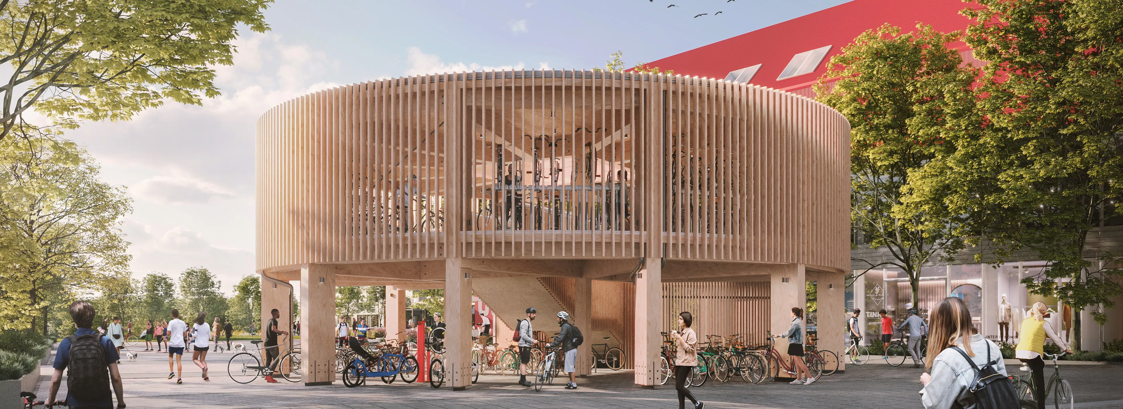 Oxford North's cycle pavilion