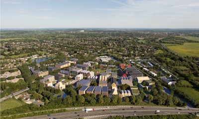 Oxford North aerial view with Phase 1A Commercial and Phase 1 Canalside Residential