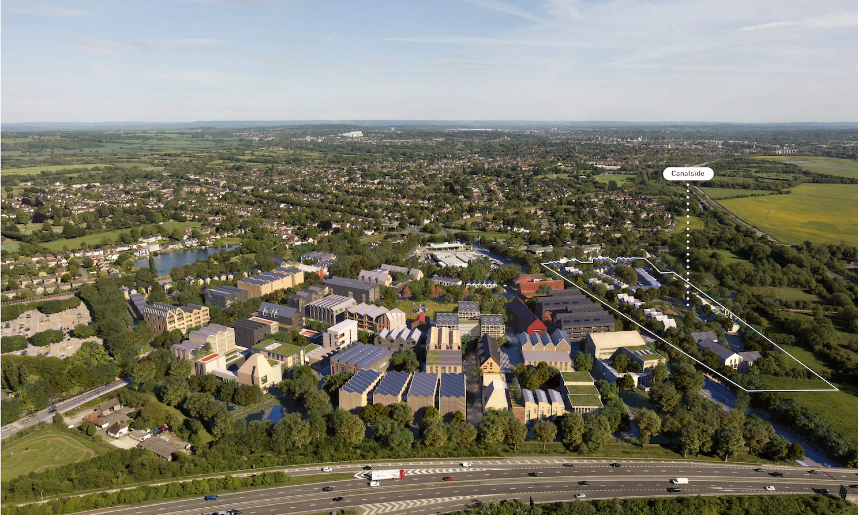Oxford North Day aerial view of residential proposals looking south