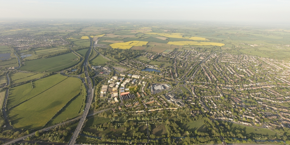 CGI Oxford North a vibrant and thriving new sustainable business community for Oxford - aerial