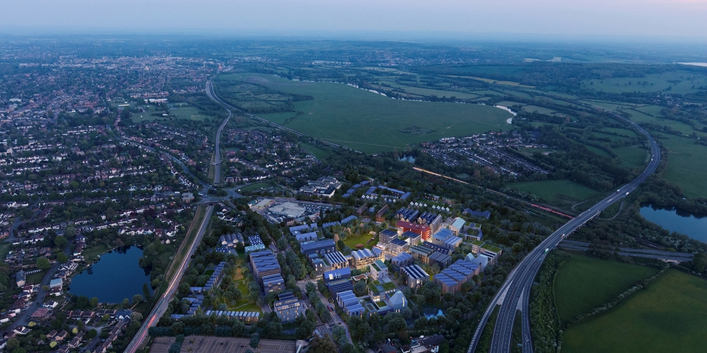 Oxford North aerial view at night
